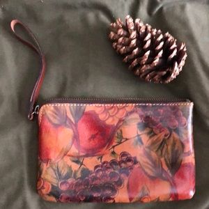Patricia Nash leather floral print wristlet